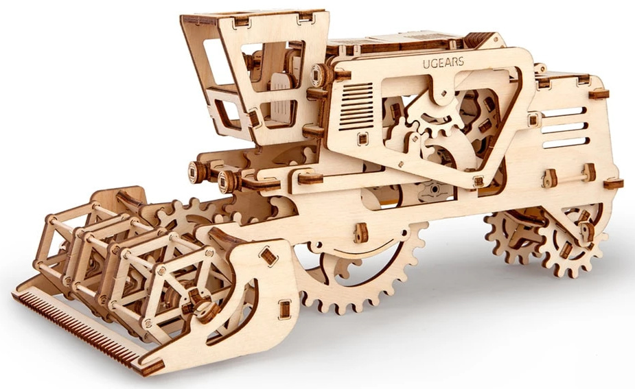 Ugears 3D dřevěné mechanické puzzle Kombajn